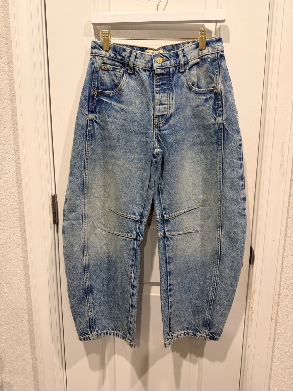 We The Free Barrel Jeans 24S Blue Horseshoe Balloon Denim Free People
